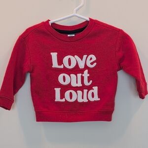 Old Navy Red Kids Love Sweatshirt 6-12M